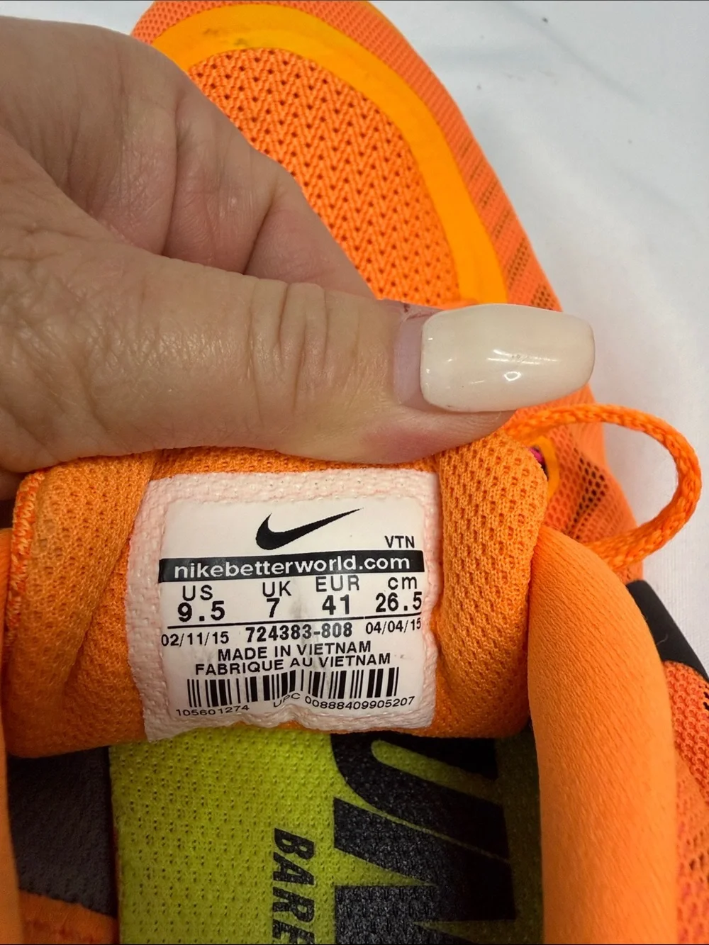 Nike Orange and Black Women’s Athletic Sneakers